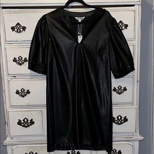 New tags, Steve Madden Black Faux Leather Mini Dress